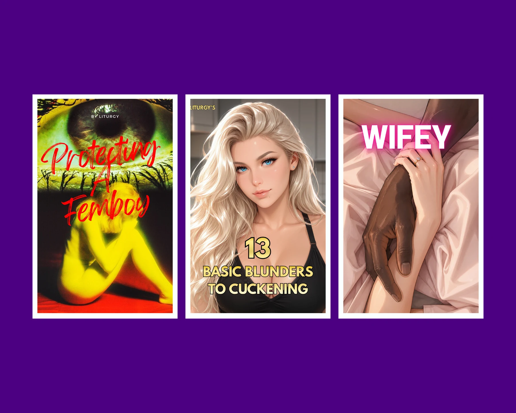 Patreon banner showing Liturgy visual novel posters